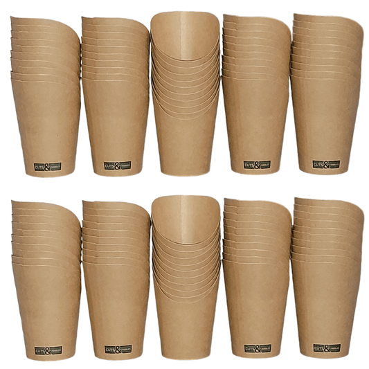 Generic Brown 12oz Charcuterie Cups, Kraft French Fry Holder, Disposable Cardboard Paper Appetizer Cups, Wedding Snack Cups, Bridal Party Cups, Set of 100 - Cuts & Nibbles