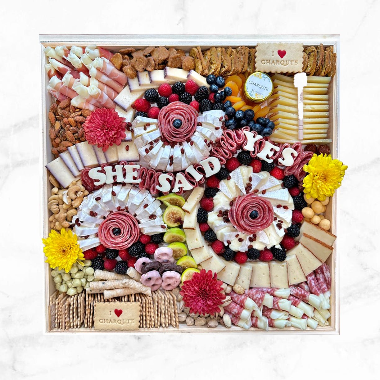 Large Square Lazy Susan Charcuterie Board