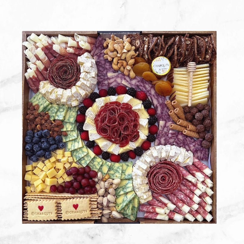Large Square Lazy Susan Charcuterie Board