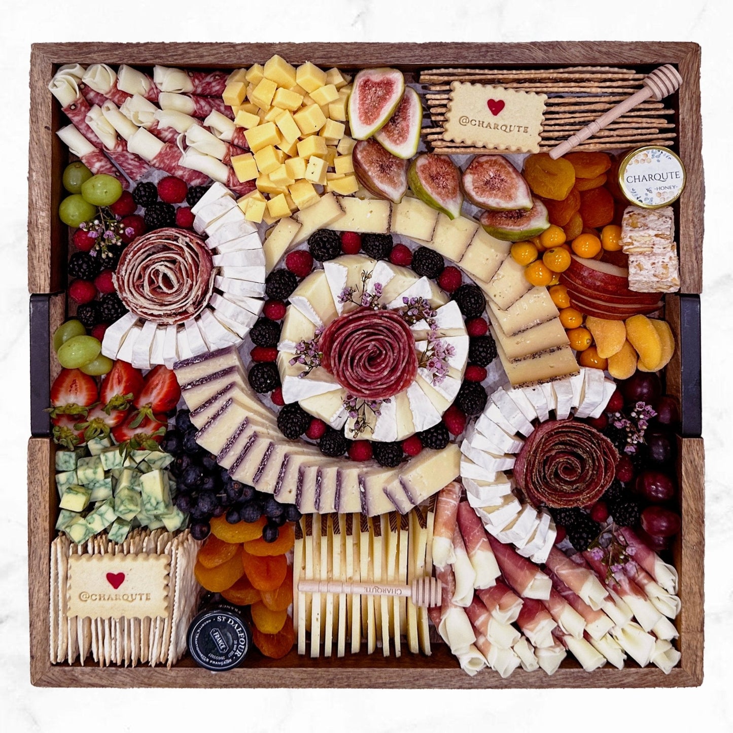 Large Square Lazy Susan Charcuterie Board