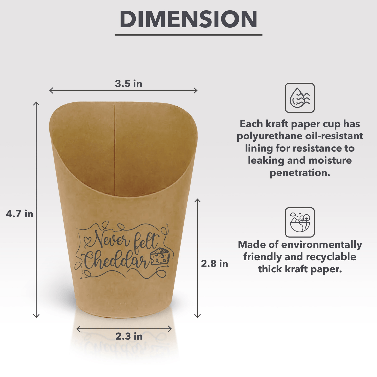 12oz Charcuterie Cups, Kraft French Fry Holder, Disposable Cardboard Paper Appetizer Cups, Wedding Snack Cups, Bridal Party Cups, Set of 50 - Cuts & Nibbles